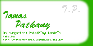 tamas patkany business card